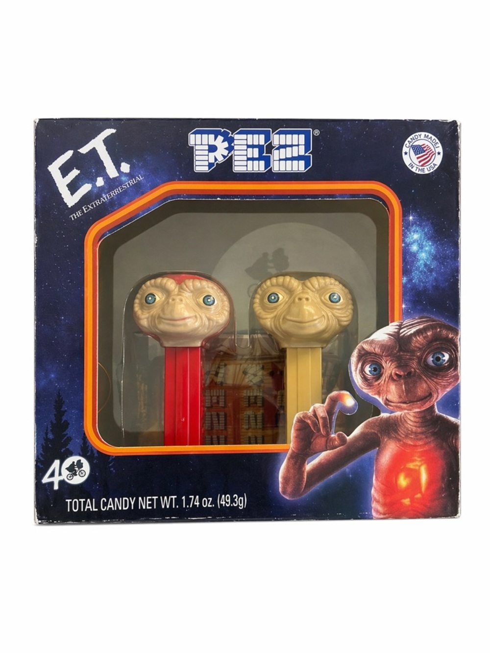 E.T. 40th Anniversary PEZ Candy Dispenser Set 2 Dispensers + Candy New in Box
